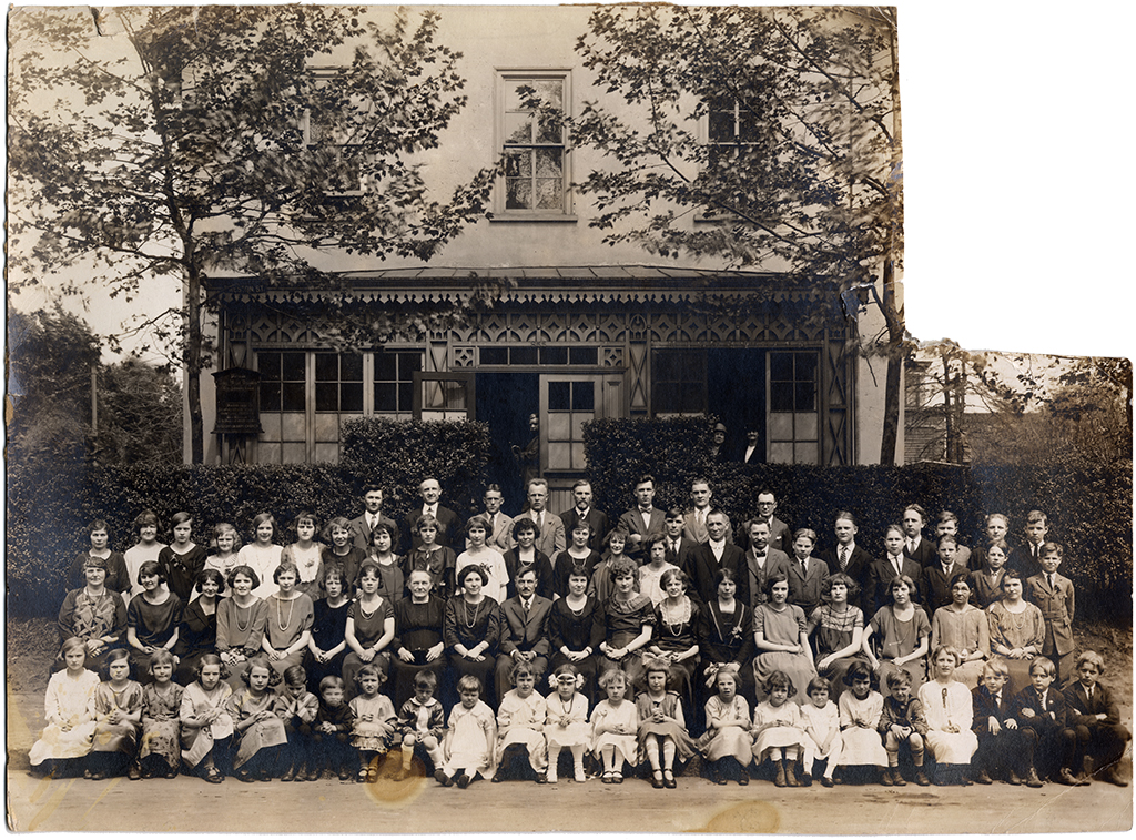 Members of the First Lettish Baptist Church of Philadelphia pose for a group photograph, ca. 1920.