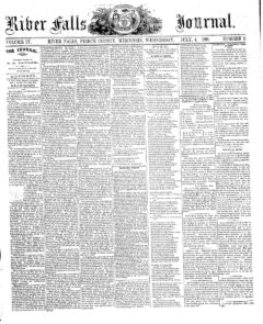 River Falls Journal from July 1860
